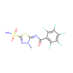 Cn1nc(S(N)(=O)=O)s/c1=N/C(=O)c1c(F)c(F)c(F)c(F)c1F ZINC000096210346