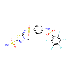 Cn1nc(S(N)(=O)=O)s/c1=N/S(=O)(=O)c1ccc(NS(=O)(=O)c2c(F)c(F)c(F)c(F)c2F)cc1 ZINC000027518921