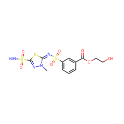 Cn1nc(S(N)(=O)=O)s/c1=N/S(=O)(=O)c1cccc(C(=O)OCCO)c1 ZINC000013537534