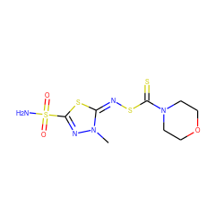 Cn1nc(S(N)(=O)=O)s/c1=N/SC(=S)N1CCOCC1 ZINC000034717902