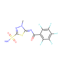 Cn1nc(S(N)(=O)=O)s/c1=N\C(=O)c1c(F)c(F)c(F)c(F)c1F ZINC000014948376