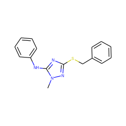 Cn1nc(SCc2ccccc2)nc1Nc1ccccc1 ZINC000014964376