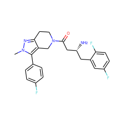 Cn1nc2c(c1-c1ccc(F)cc1)CN(C(=O)C[C@H](N)Cc1cc(F)ccc1F)CC2 ZINC000014948965