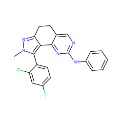 Cn1nc2c(c1-c1ccc(F)cc1Cl)-c1nc(Nc3ccccc3)ncc1CC2 ZINC000169702249