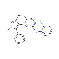 Cn1nc2c(c1-c1ccccc1)-c1nc(Nc3ccccc3Cl)ncc1CC2 ZINC000169702148