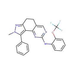 Cn1nc2c(c1-c1ccccc1)-c1nc(Nc3ccccc3OC(F)(F)F)ncc1CC2 ZINC000169702156