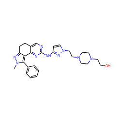 Cn1nc2c(c1-c1ccccc1)-c1nc(Nc3ccn(CCN4CCN(CCO)CC4)n3)ncc1CC2 ZINC000169702259