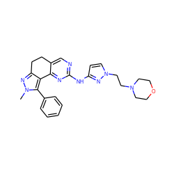 Cn1nc2c(c1-c1ccccc1)-c1nc(Nc3ccn(CCN4CCOCC4)n3)ncc1CC2 ZINC000141174915