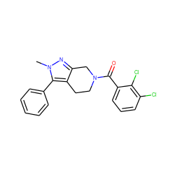 Cn1nc2c(c1-c1ccccc1)CCN(C(=O)c1cccc(Cl)c1Cl)C2 ZINC000225970061