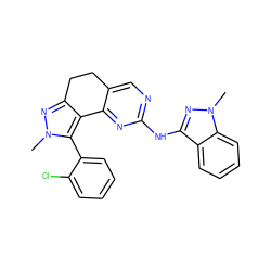 Cn1nc2c(c1-c1ccccc1Cl)-c1nc(Nc3nn(C)c4ccccc34)ncc1CC2 ZINC000169702212