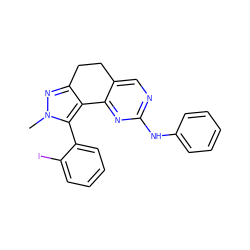 Cn1nc2c(c1-c1ccccc1I)-c1nc(Nc3ccccc3)ncc1CC2 ZINC000169702241