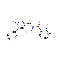 Cn1nc2c(c1-c1cccnc1)CCN(C(=O)c1cccc(Cl)c1Cl)C2 ZINC000225982559