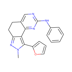 Cn1nc2c(c1-c1ccco1)-c1nc(Nc3ccccc3)ncc1CC2 ZINC000169702240