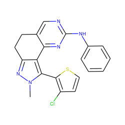 Cn1nc2c(c1-c1sccc1Cl)-c1nc(Nc3ccccc3)ncc1CC2 ZINC000141171523