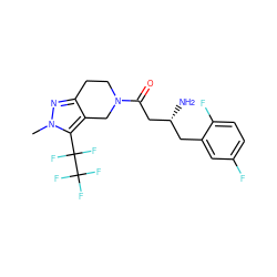 Cn1nc2c(c1C(F)(F)C(F)(F)F)CN(C(=O)C[C@H](N)Cc1cc(F)ccc1F)CC2 ZINC000014948957