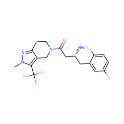 Cn1nc2c(c1C(F)(F)F)CN(C(=O)C[C@H](N)Cc1cc(F)ccc1F)CC2 ZINC000014948935