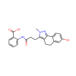 Cn1nc2c(c1CCC(=O)Nc1ccccc1C(=O)O)CCc1cc(O)ccc1-2 ZINC000045483863