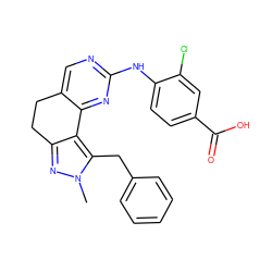 Cn1nc2c(c1Cc1ccccc1)-c1nc(Nc3ccc(C(=O)O)cc3Cl)ncc1CC2 ZINC000169702363