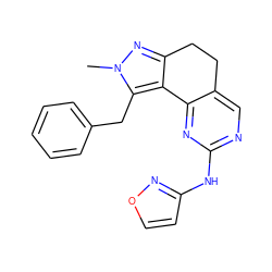 Cn1nc2c(c1Cc1ccccc1)-c1nc(Nc3ccon3)ncc1CC2 ZINC000143034817