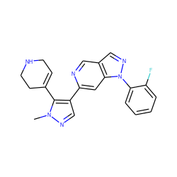 Cn1ncc(-c2cc3c(cn2)cnn3-c2ccccc2F)c1C1=CCNCC1 ZINC000224879431