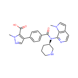 Cn1ncc(-c2ccc(C(=O)N(c3nccc4ccn(C)c34)[C@@H]3CCCNC3)cc2)c1C(=O)O ZINC000219141133