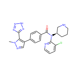 Cn1ncc(-c2ccc(C(=O)N(c3ncccc3Cl)[C@@H]3CCCNC3)cc2)c1-c1nn[nH]n1 ZINC000219147937