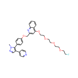 Cn1ncc(-c2ccncc2)c1-c1ccc(OCc2cc(OCCOCCOCCOCCF)c3ccccc3n2)cc1 ZINC000473155265