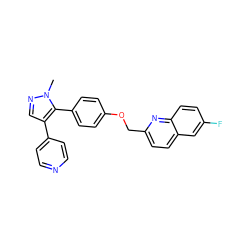 Cn1ncc(-c2ccncc2)c1-c1ccc(OCc2ccc3cc(F)ccc3n2)cc1 ZINC000473153306