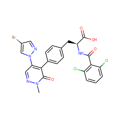 Cn1ncc(-n2cc(Br)cn2)c(-c2ccc(C[C@H](NC(=O)c3c(Cl)cccc3Cl)C(=O)O)cc2)c1=O ZINC000029127548