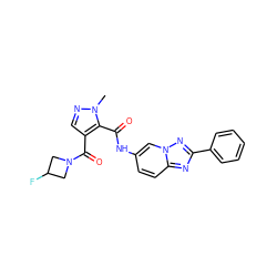 Cn1ncc(C(=O)N2CC(F)C2)c1C(=O)Nc1ccc2nc(-c3ccccc3)nn2c1 ZINC000205039594