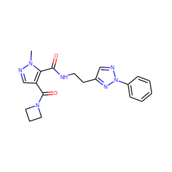 Cn1ncc(C(=O)N2CCC2)c1C(=O)NCCc1cnn(-c2ccccc2)n1 ZINC000144083190