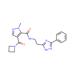 Cn1ncc(C(=O)N2CCC2)c1C(=O)NCCc1nc(-c2ccccc2)n[nH]1 ZINC000144101177