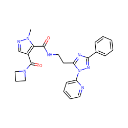 Cn1ncc(C(=O)N2CCC2)c1C(=O)NCCc1nc(-c2ccccc2)nn1-c1ccccn1 ZINC000144116608