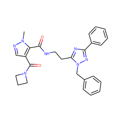 Cn1ncc(C(=O)N2CCC2)c1C(=O)NCCc1nc(-c2ccccc2)nn1Cc1ccccc1 ZINC000144109462