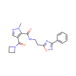 Cn1ncc(C(=O)N2CCC2)c1C(=O)NCCc1nc(-c2ccccc2)no1 ZINC000144088119