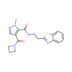 Cn1ncc(C(=O)N2CCC2)c1C(=O)NCCc1nc2ccccc2s1 ZINC000144104583