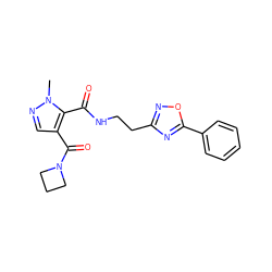 Cn1ncc(C(=O)N2CCC2)c1C(=O)NCCc1noc(-c2ccccc2)n1 ZINC000144082968