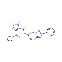 Cn1ncc(C(=O)N2CCC2)c1C(=O)Nc1ccc2nc(-c3ccccc3)nn2c1 ZINC000206469881