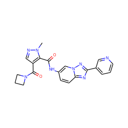 Cn1ncc(C(=O)N2CCC2)c1C(=O)Nc1ccc2nc(-c3cccnc3)nn2c1 ZINC000205039706