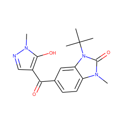 Cn1ncc(C(=O)c2ccc3c(c2)n(C(C)(C)C)c(=O)n3C)c1O ZINC000299857393