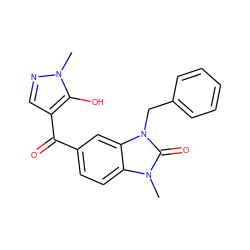 Cn1ncc(C(=O)c2ccc3c(c2)n(Cc2ccccc2)c(=O)n3C)c1O ZINC000299869655