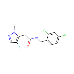 Cn1ncc(F)c1CC(=O)NCc1ccc(Cl)cc1Cl ZINC000095565431