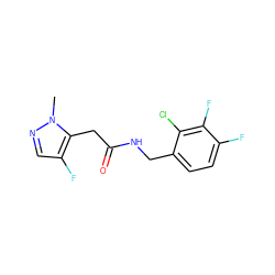 Cn1ncc(F)c1CC(=O)NCc1ccc(F)c(F)c1Cl ZINC000043200453