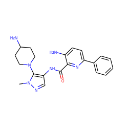 Cn1ncc(NC(=O)c2nc(-c3ccccc3)ccc2N)c1N1CCC(N)CC1 ZINC000145739614