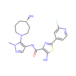 Cn1ncc(NC(=O)c2nc(-c3ccnc(F)c3)sc2N)c1N1CCC[C@H](N)CC1 ZINC000169699462