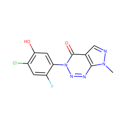 Cn1ncc2c(=O)n(-c3cc(O)c(Cl)cc3F)nnc21 ZINC000098082349