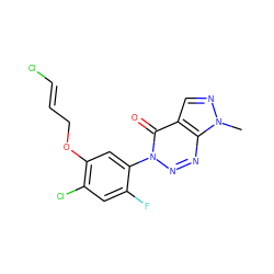 Cn1ncc2c(=O)n(-c3cc(OC/C=C/Cl)c(Cl)cc3F)nnc21 ZINC000103288646