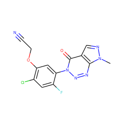 Cn1ncc2c(=O)n(-c3cc(OCC#N)c(Cl)cc3F)nnc21 ZINC000103288650