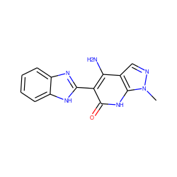 Cn1ncc2c(N)c(-c3nc4ccccc4[nH]3)c(=O)[nH]c21 ZINC000000003010