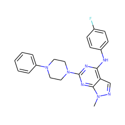 Cn1ncc2c(Nc3ccc(F)cc3)nc(N3CCN(c4ccccc4)CC3)nc21 ZINC000009569120